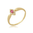 Anel Solitário Cravejado  3-40