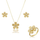 Brinco Pequeno  & Cravejado Flor Coleção Femme 2-59