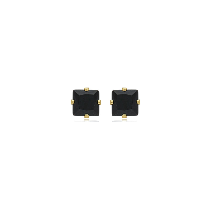 Brinco Ponto de Luz Quadrado Preto Ônix M 1-87