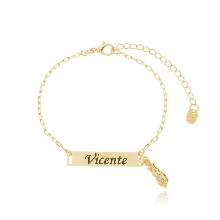 Pulseira Infantil Personalizada Plaquinha Figa  6-34