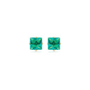 Brinco Ponto de Luz Quadrado Verde Turmalina P 1-92