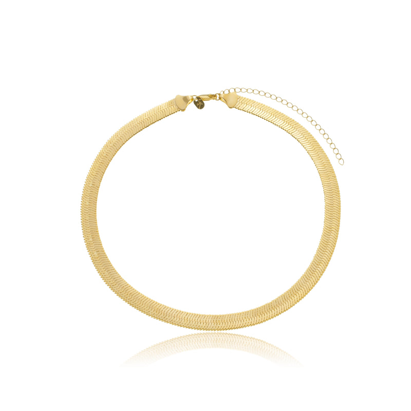 Choker laminada banhada a ouro 18k