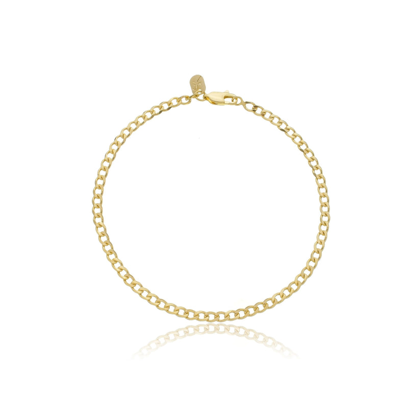 Pulseira masculina banhada a ouro 18k