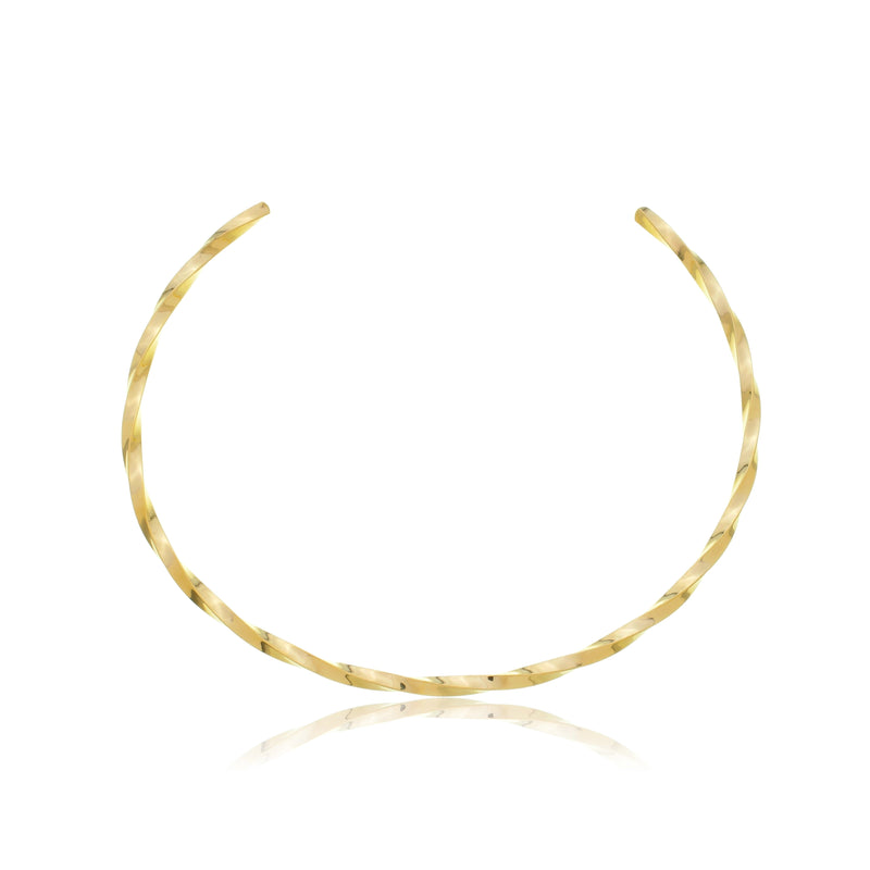 Choker trançada banhada a ouro 18k