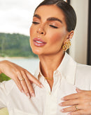 Brinco Argola Lisa Torcida M Coleção Femme 8-196