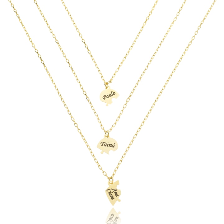 Colar Personalizado 6-65 Encaixe do Amor até 4 nomes