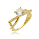 Anel Solitário Cravejado  3-36