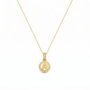 Colar Personalizado Medalha Letra Cravejado 6-41