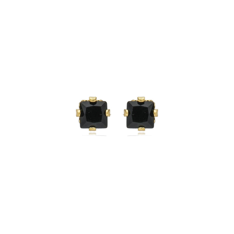 Brinco Ponto de Luz Quadrado Preto Ônix PP 1-107