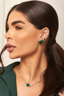 Brinco Ponto de Luz Redondo Verde Esmeralda G 1-71